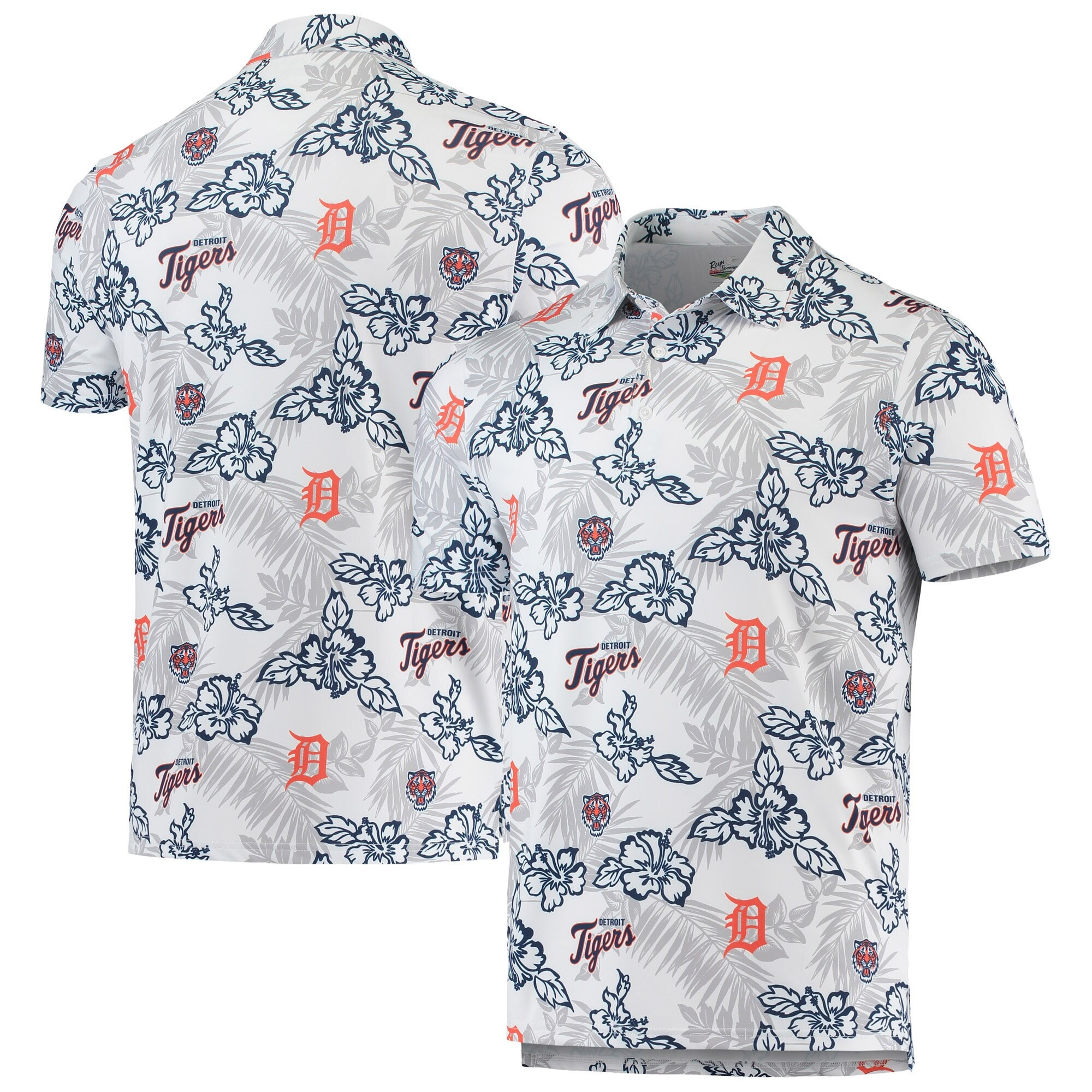 White Detroit Tigers Polo Shirt MLB Aloha Shirt Gifts For Baseball Lovers