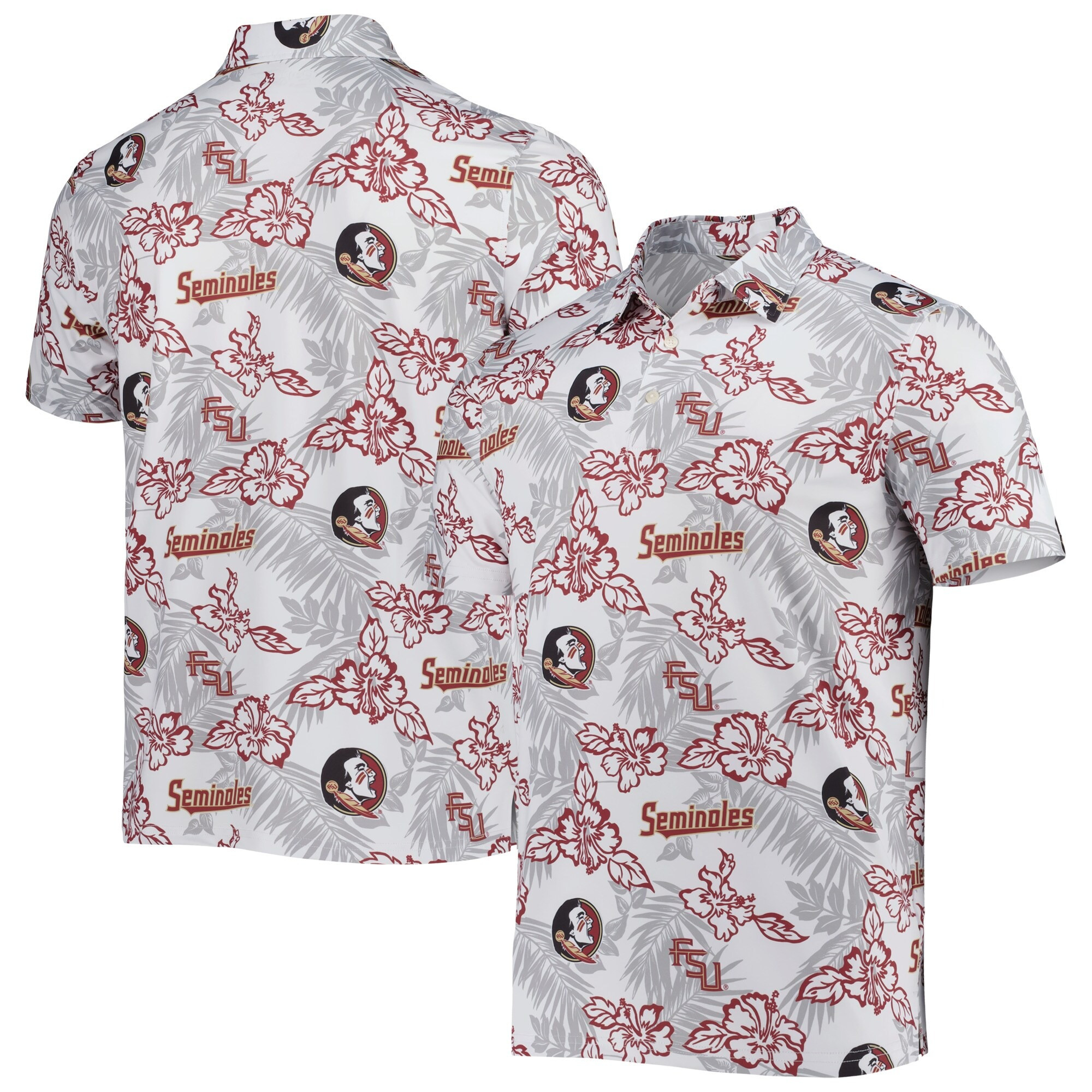 White Florida State Seminoles Polo Shirt NCAA Aloha Shirt Best Gifts For Football Fans