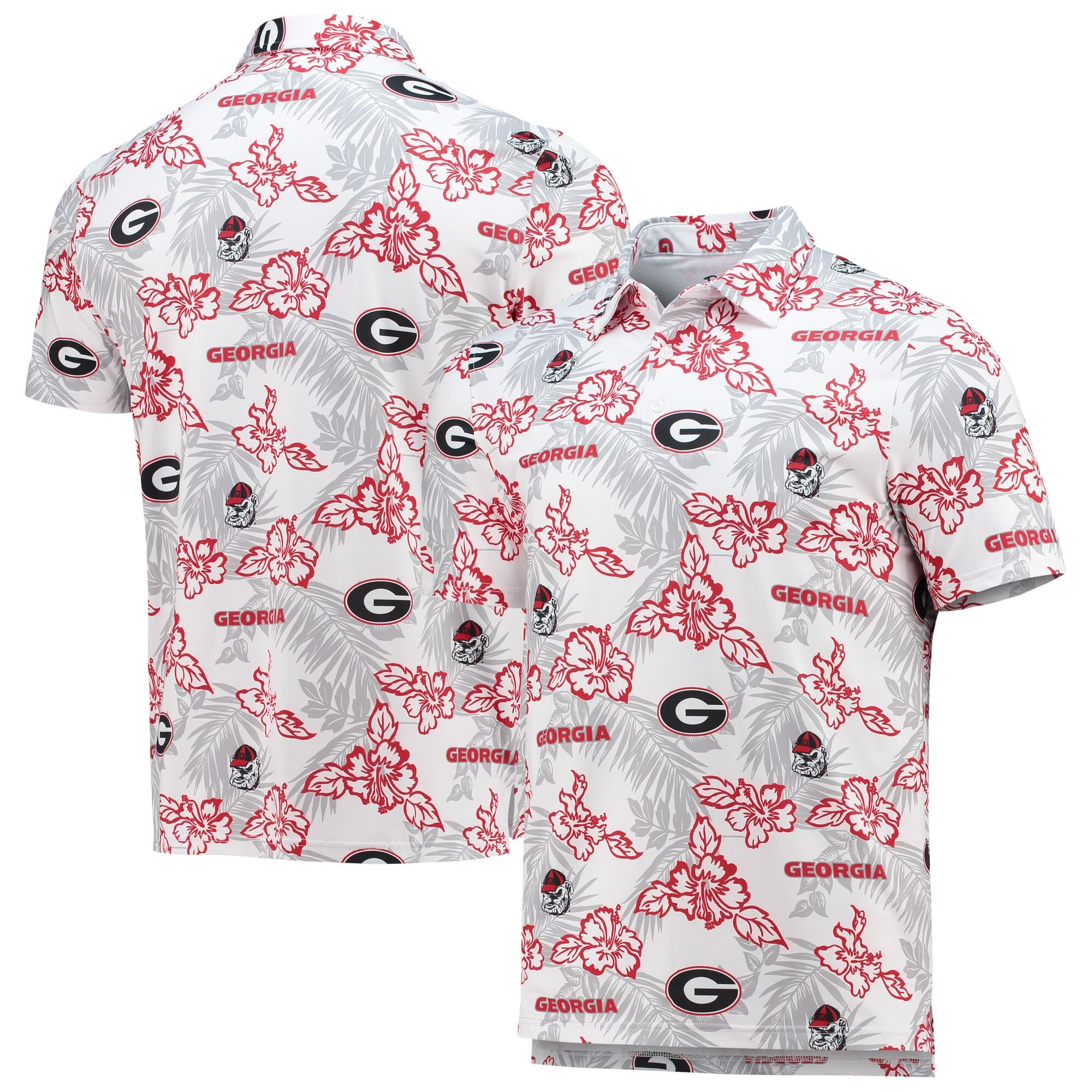 White Georgia Bulldogs Polo Shirt NCAA Aloha Shirt Football Fan Gift Ideas