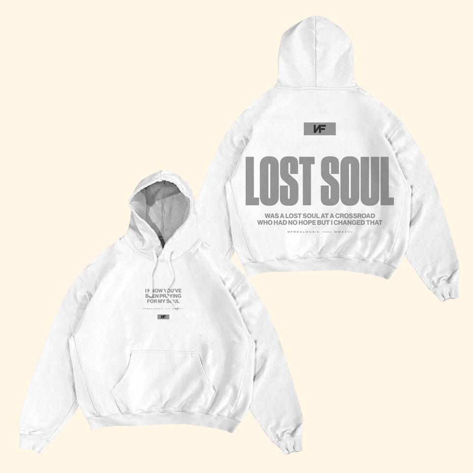 White Lost Soul Hoodie NF Merch Birthday Gifts For Music Fans Retro Gifts For Him Gifts For BFF