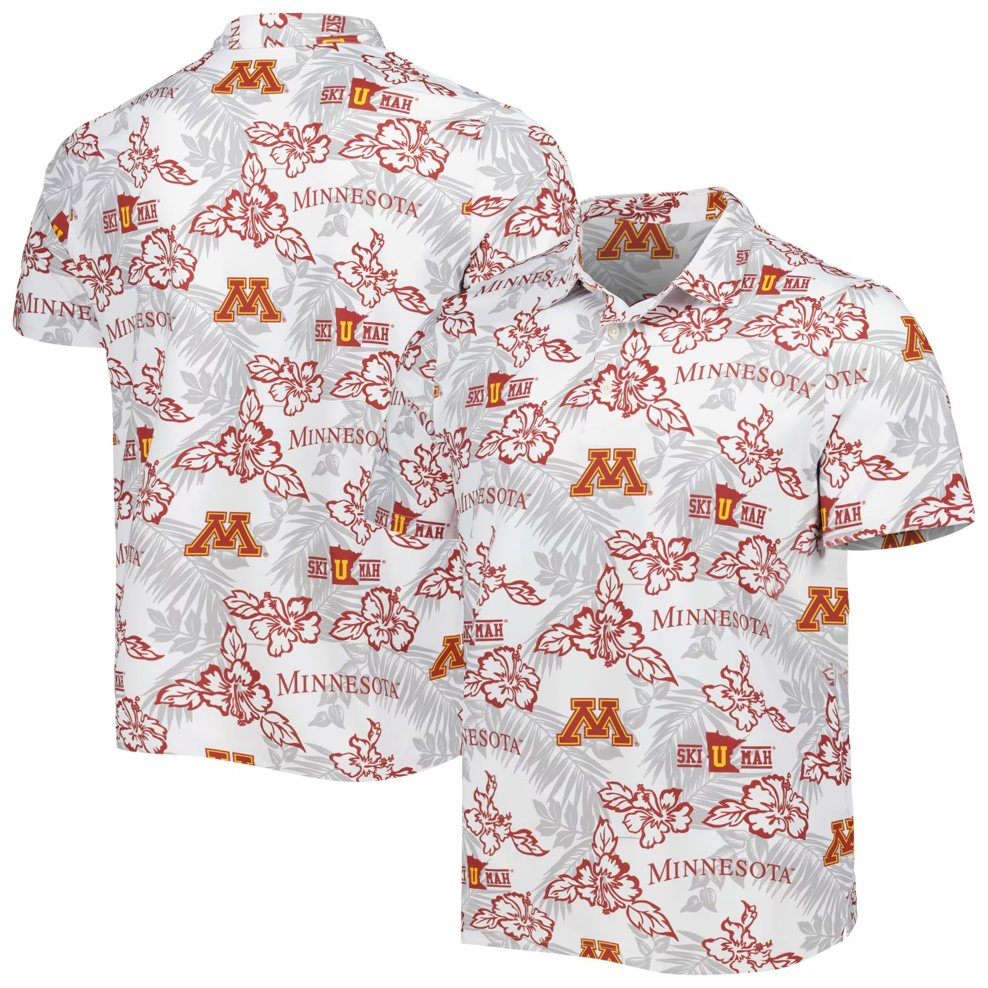 White Minnesota Golden Gophers Polo Shirt NCAA Aloha Shirt Fathers Day Delivery Gifts