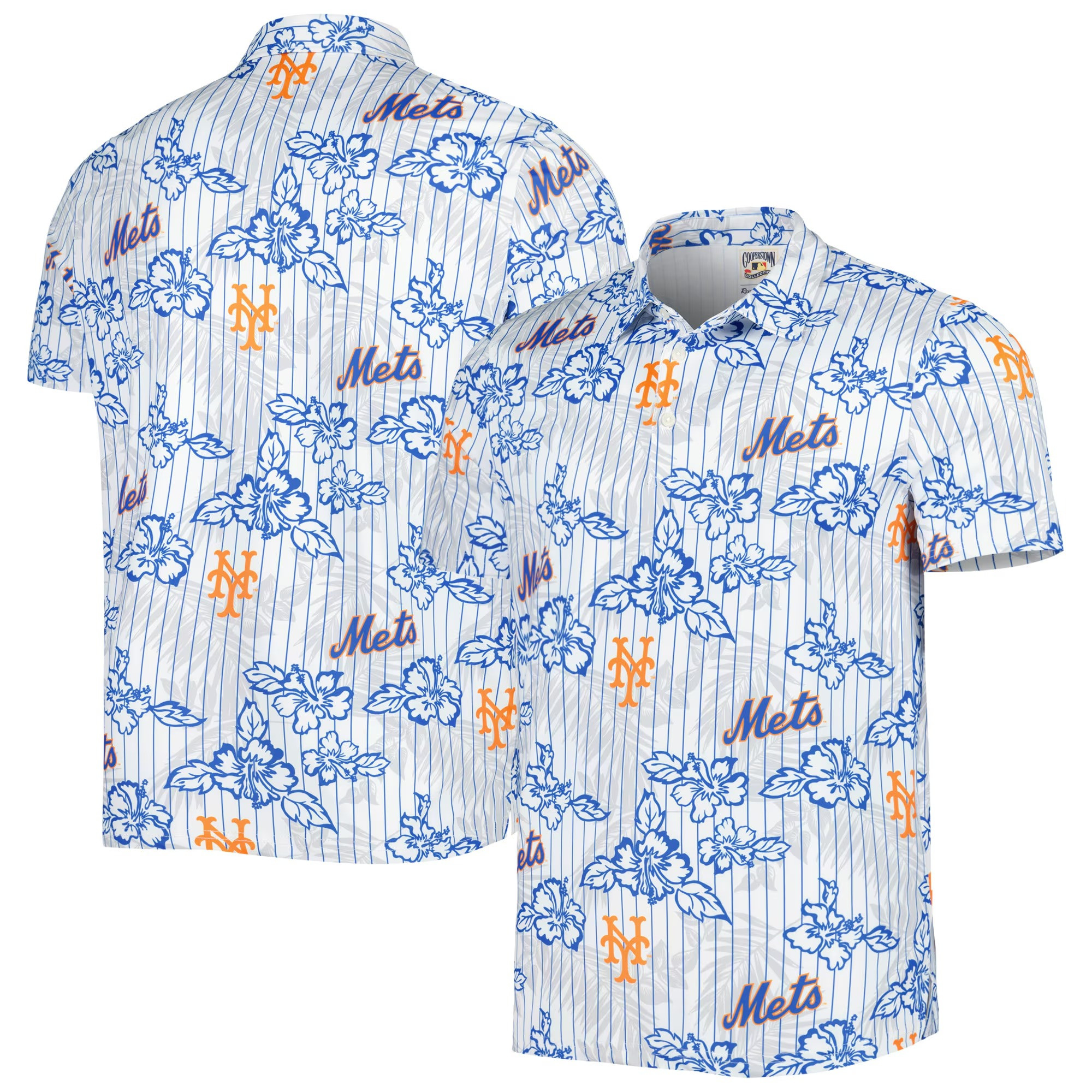 White New York Mets Polo Shirt MLB Aloha Shirt Unique Gifts For Baseball Fans