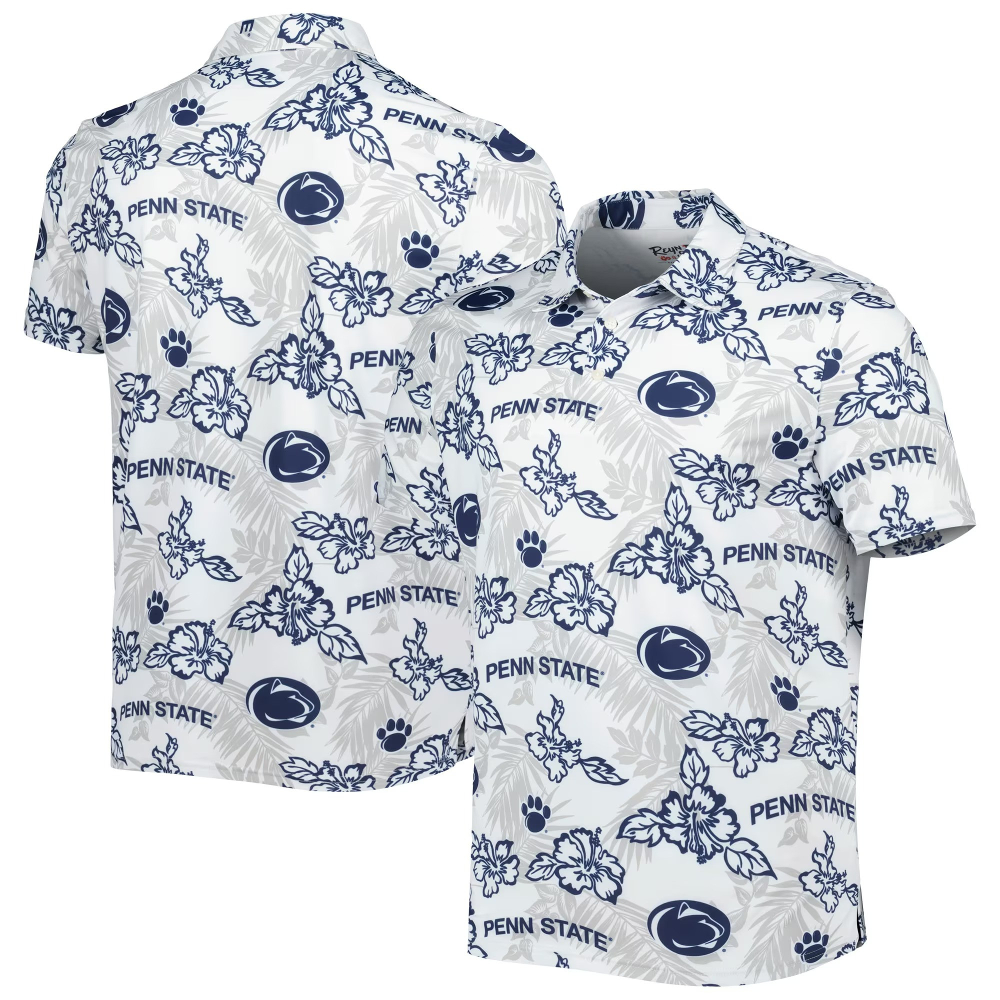 White Penn State Nittany Lions Polo Shirt NCAA Aloha Shirt Gifts For Football Fan