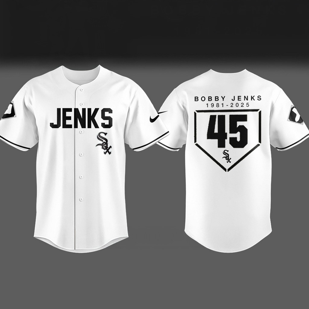 White Sox Baseball RIP Bobby Jenks 45 White Baseball Jersey Memorial Gifts For Fans