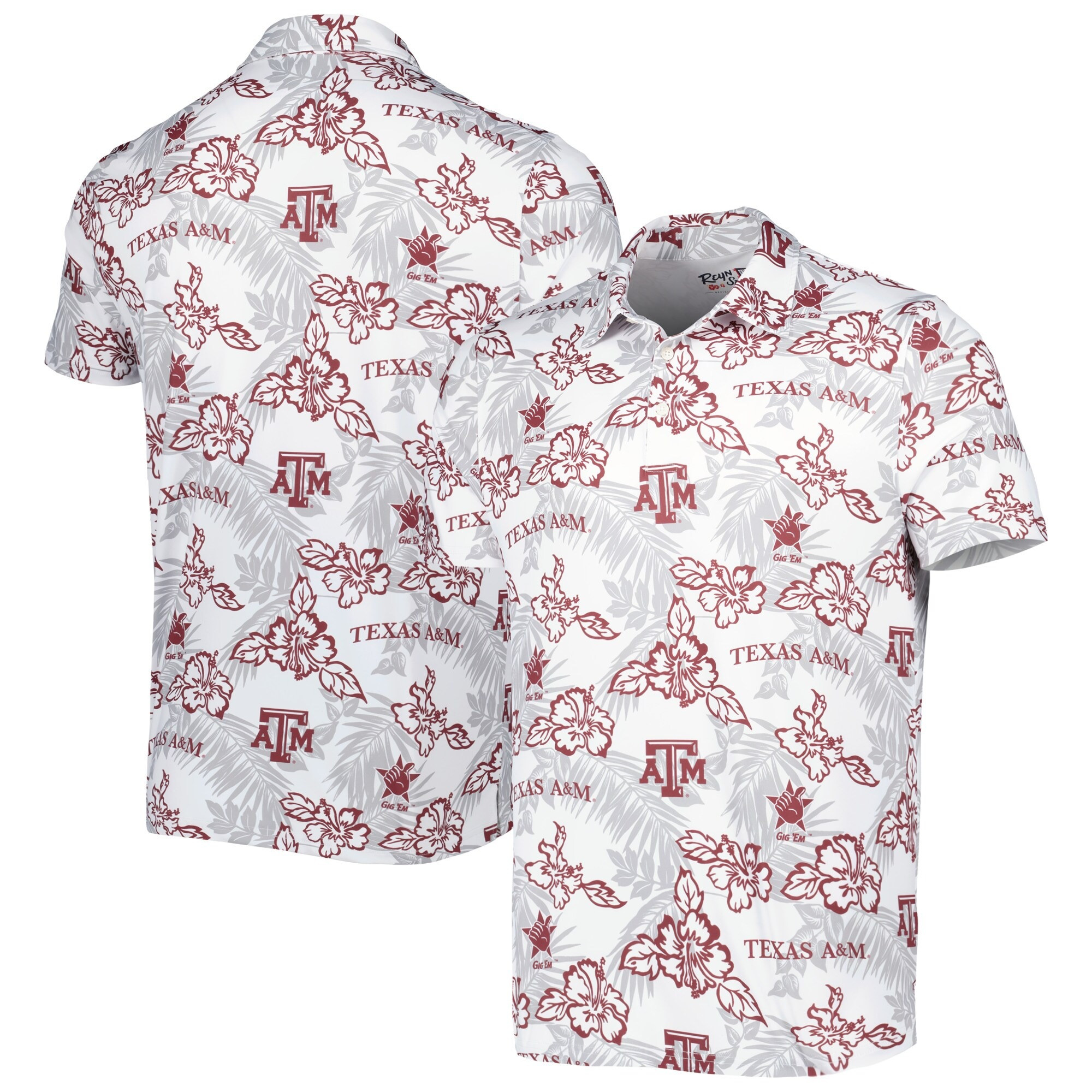 White Texas A And M Aggies Polo Shirt ATM Aloha Shirt Father's Day Gifts For Grandpa