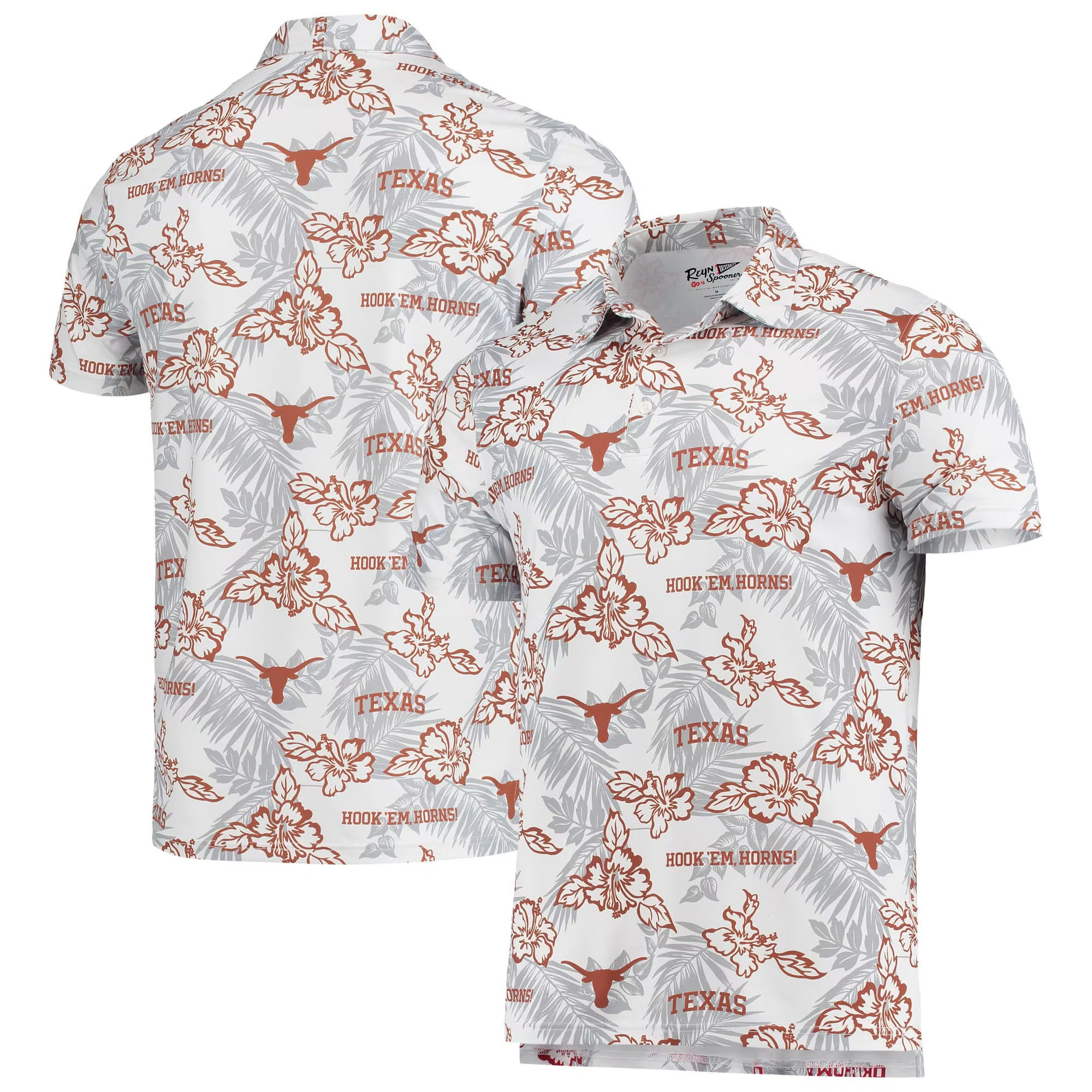 White Texas Longhorns Polo Shirt NCAA Aloha Shirt Sentimental Father's Day Gifts