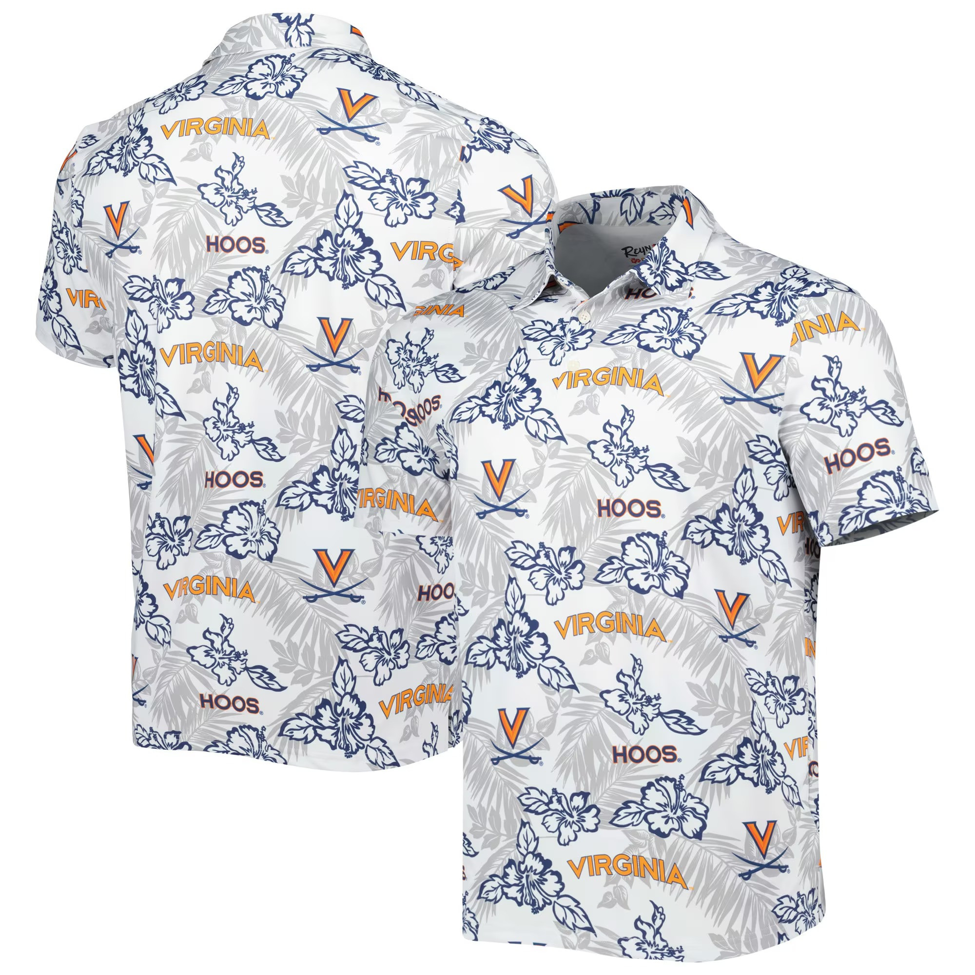 White Virginia Cavaliers Polo Shirt NCAA Aloha Shirt Great Gifts For Dad For Football Fans