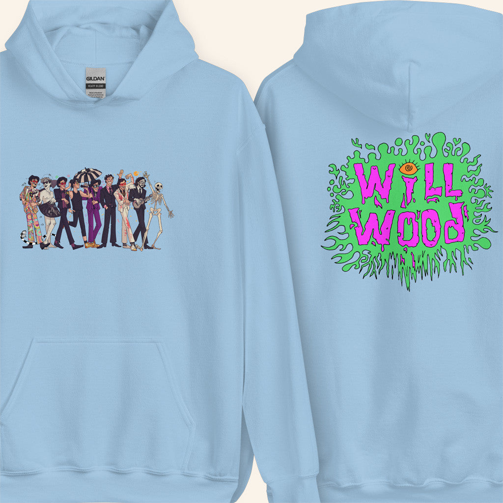 Will Wood Merch Death Of The Author Light Blue Hoodie Gifts For Besties