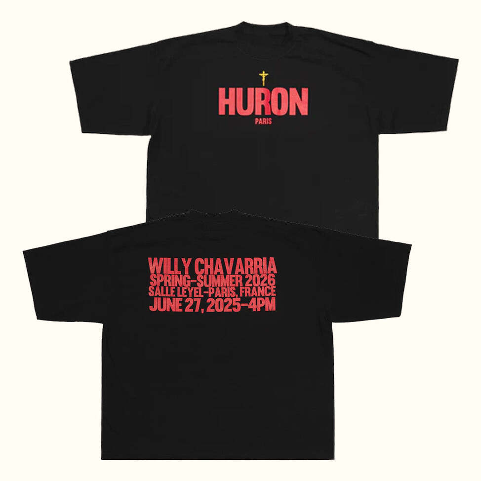 Willy Chavarria Merch Ss26 Huron Cross Show T-Shirt Black Best Gifts For Dad Gifts For Friends