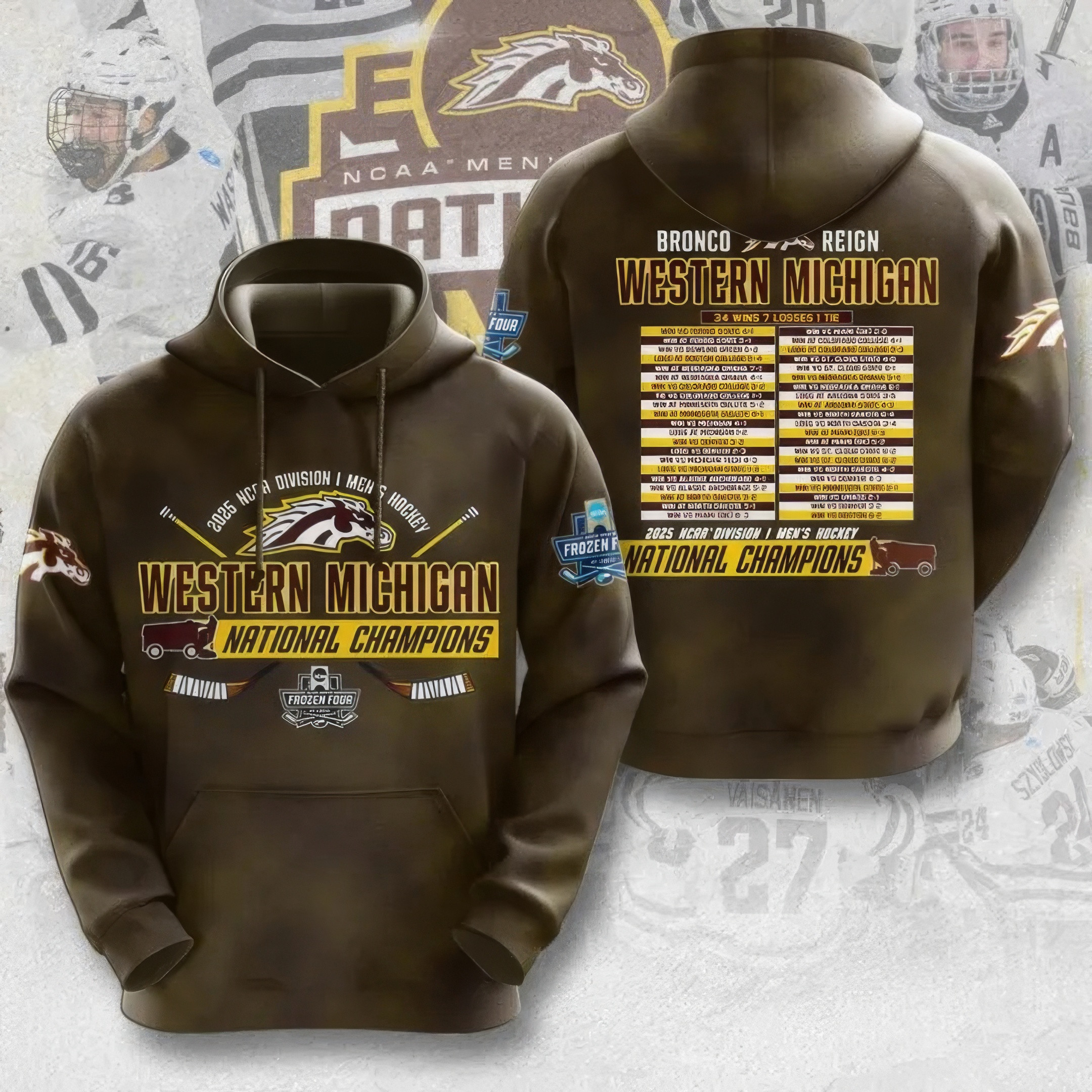 WMU Hockey 2025 National Champion Hoodie Best Gifts For Hockey Lovers