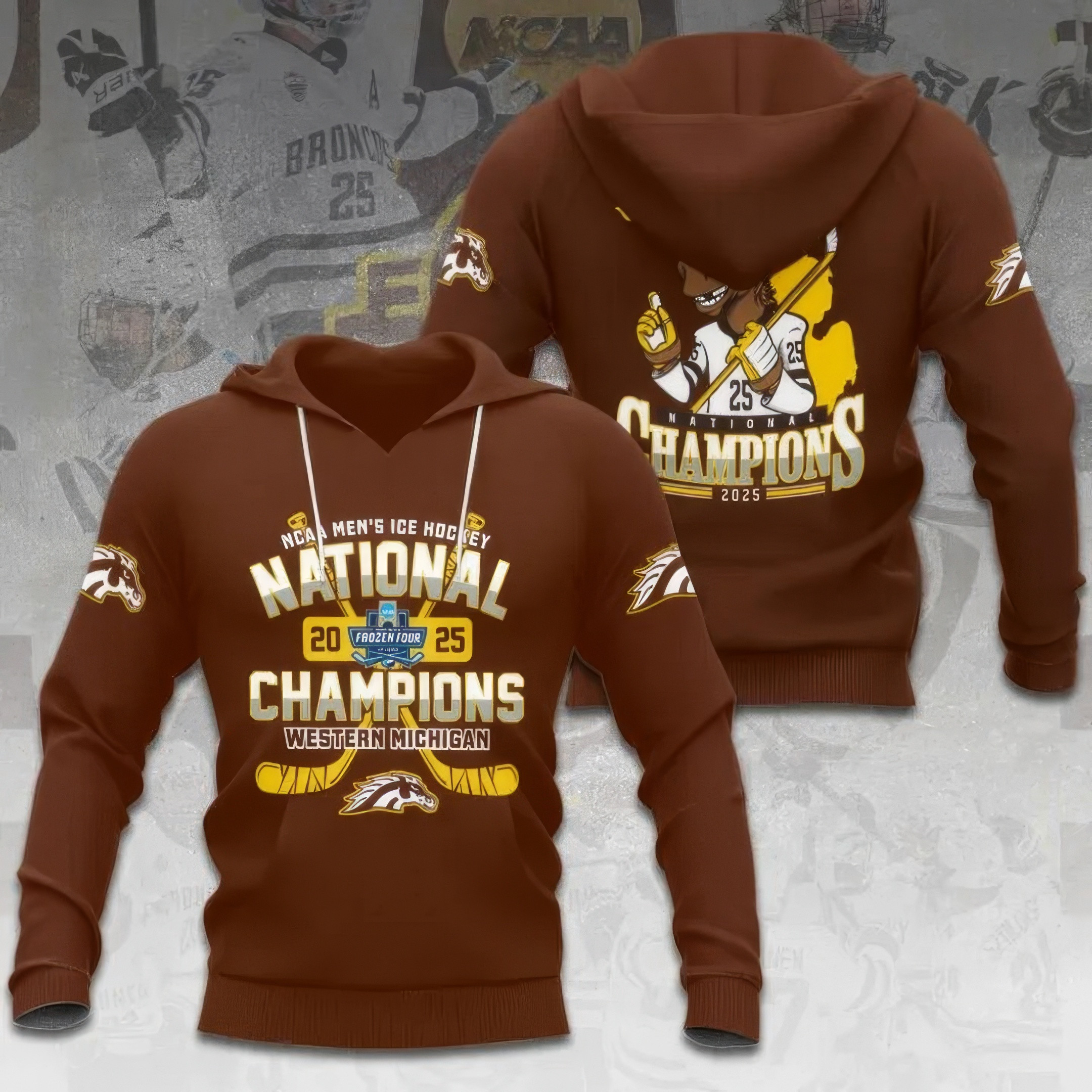 WMU Hockey 2025 National Champion Hoodie Gift Ideas For Hockey Lovers