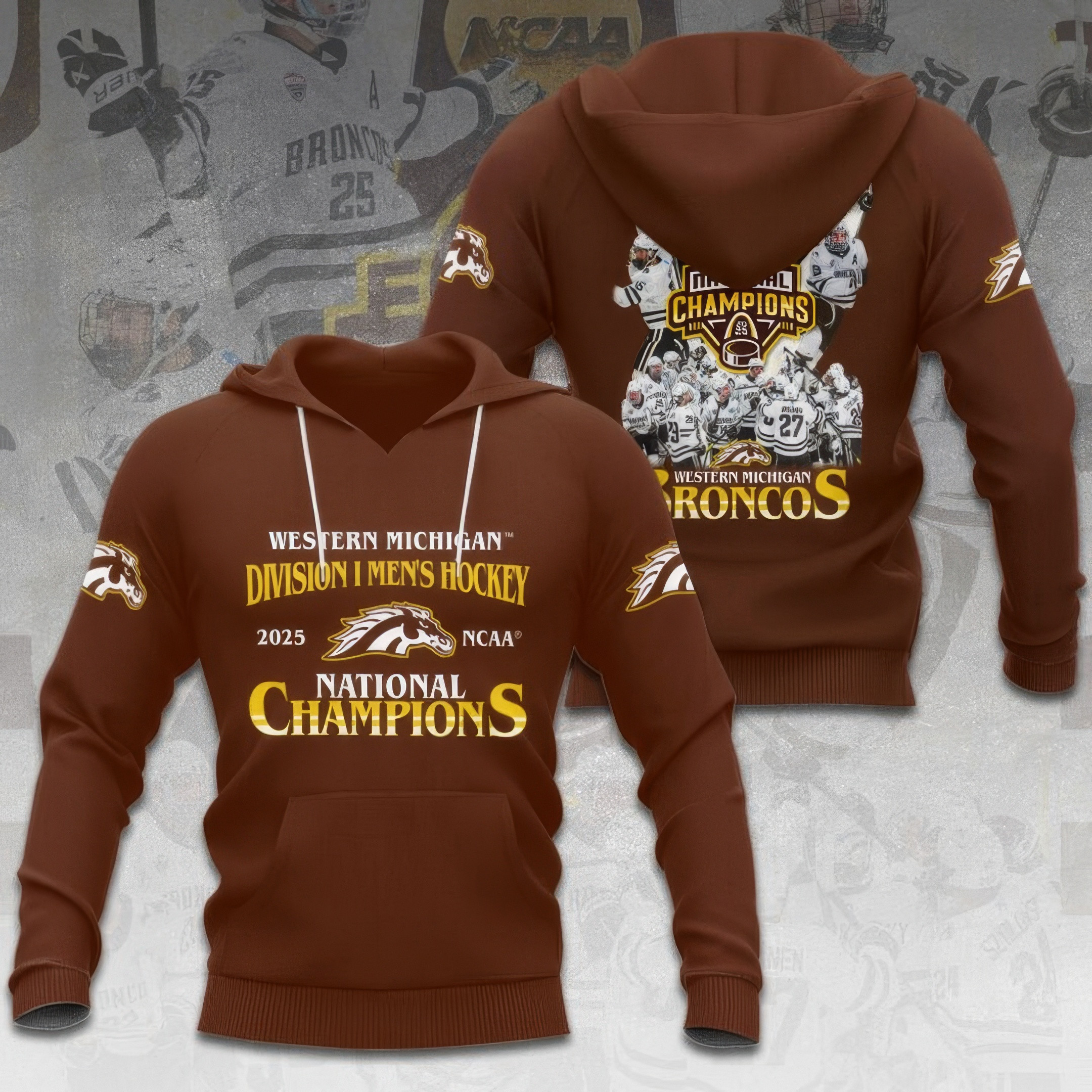 WMU Hockey 2025 National Champion Hoodie Gifts For Hockey Enthusiasts