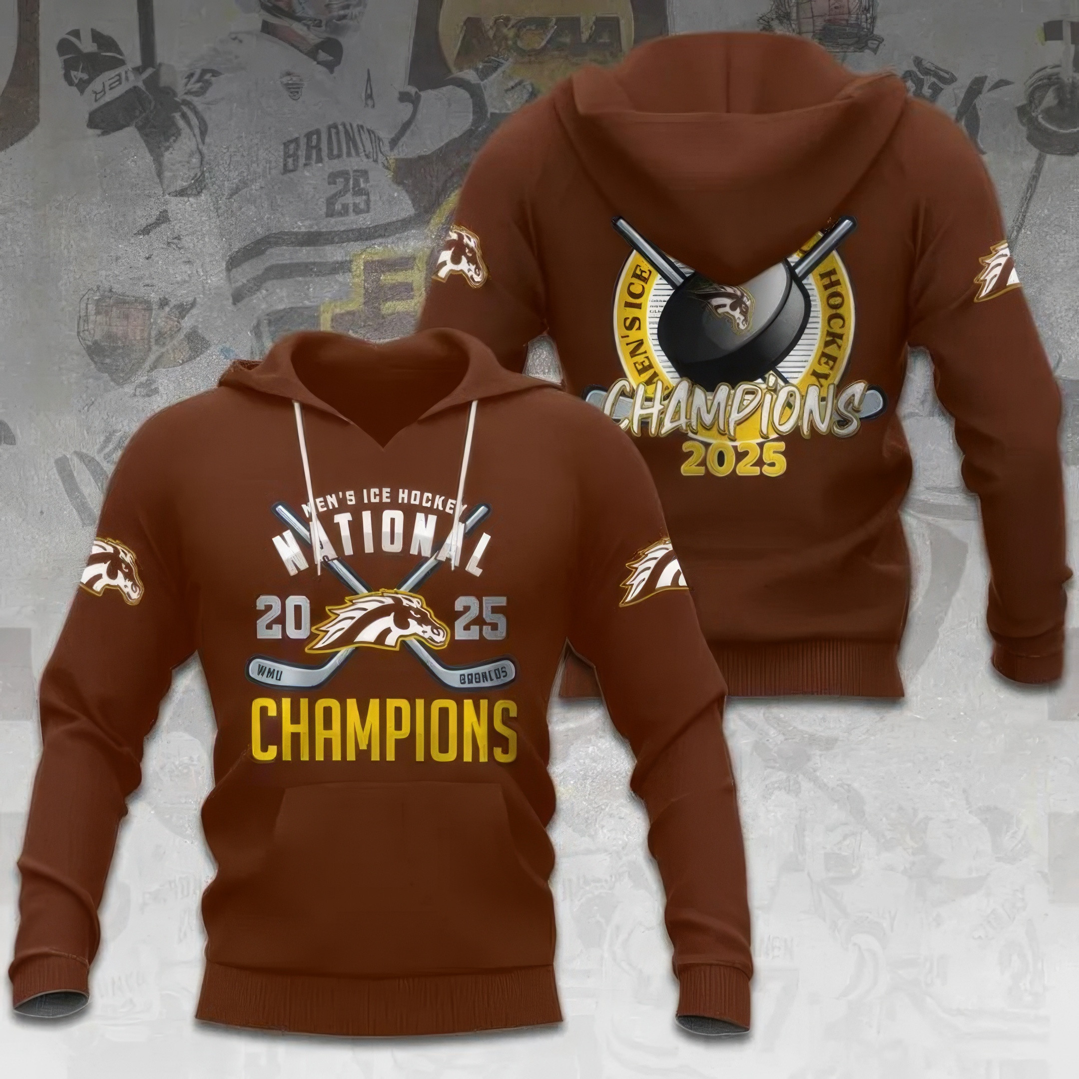 WMU Hockey 2025 National Champion Hoodie Gifts For Hockey Fan