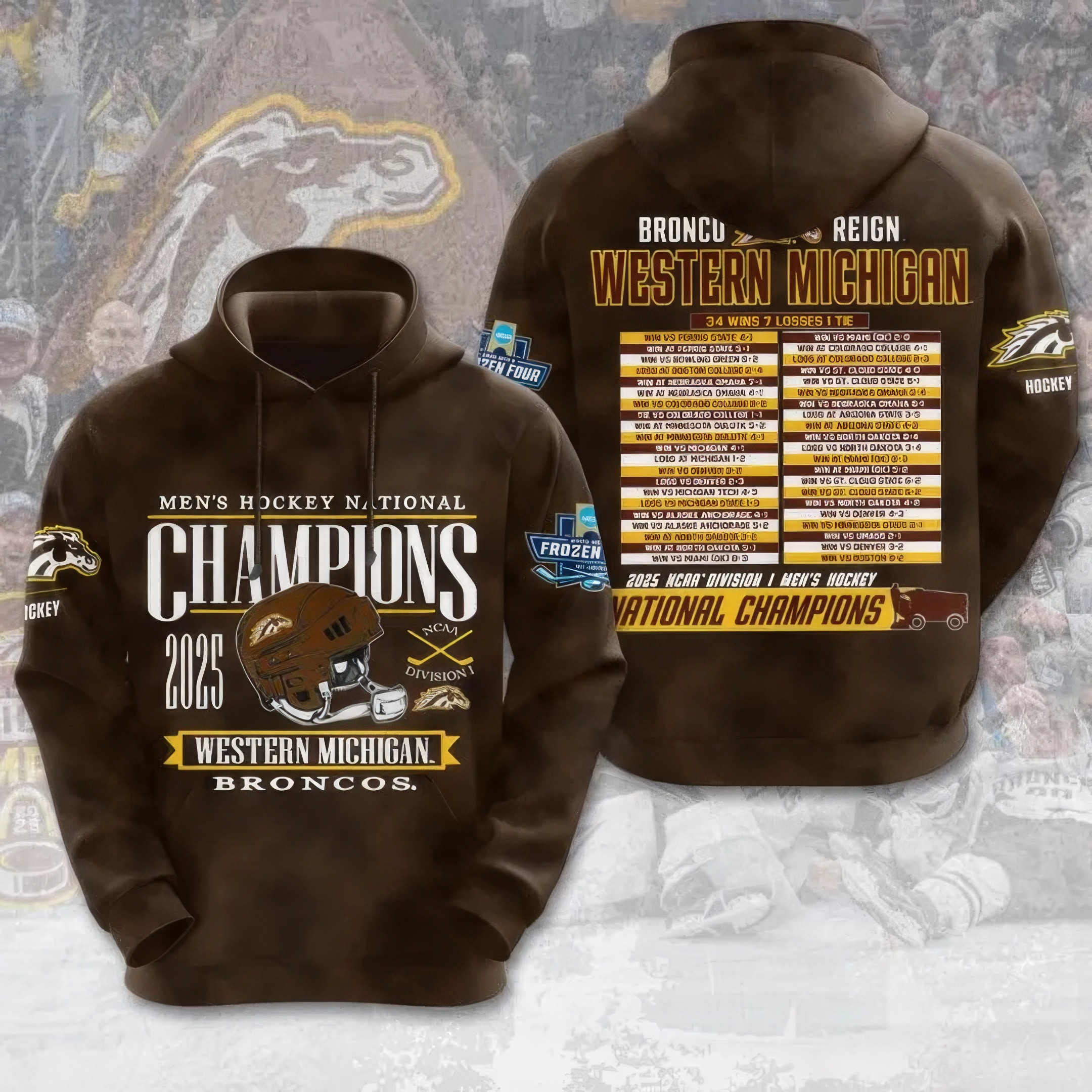 WMU Hockey 2025 National Champion Hoodie Gifts For Ice Hockey Fans