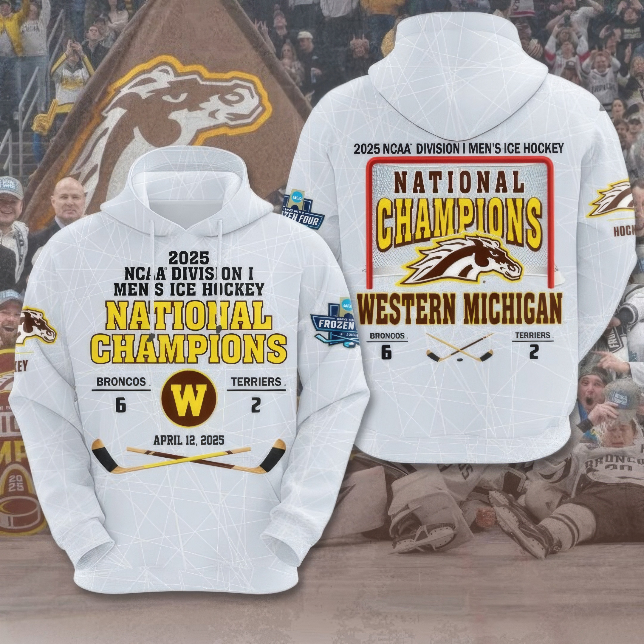 WMU Hockey 2025 National Champion Hoodie Great Gifts For Hockey Fans