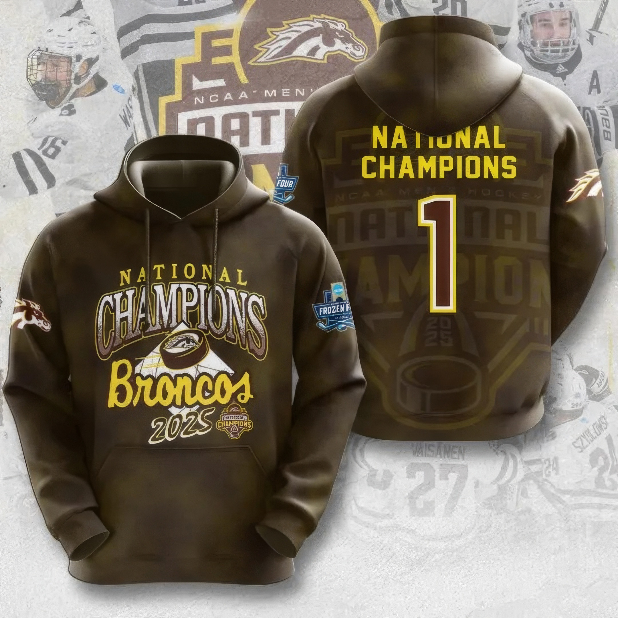 WMU Hockey 2025 National Champion Hoodie Unique Gifts For Hockey Fans