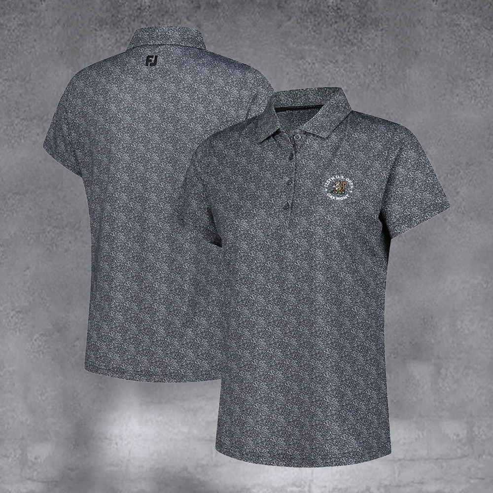 Women's 2025 U.S. Open Black Speckle Print Polo Best Ever Gifts For Mom