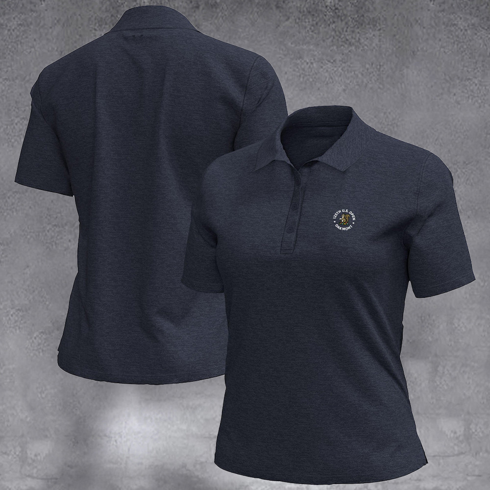 Women's 2025 U.S. Open Blue Drive Heathered Polo Gifts For Mom