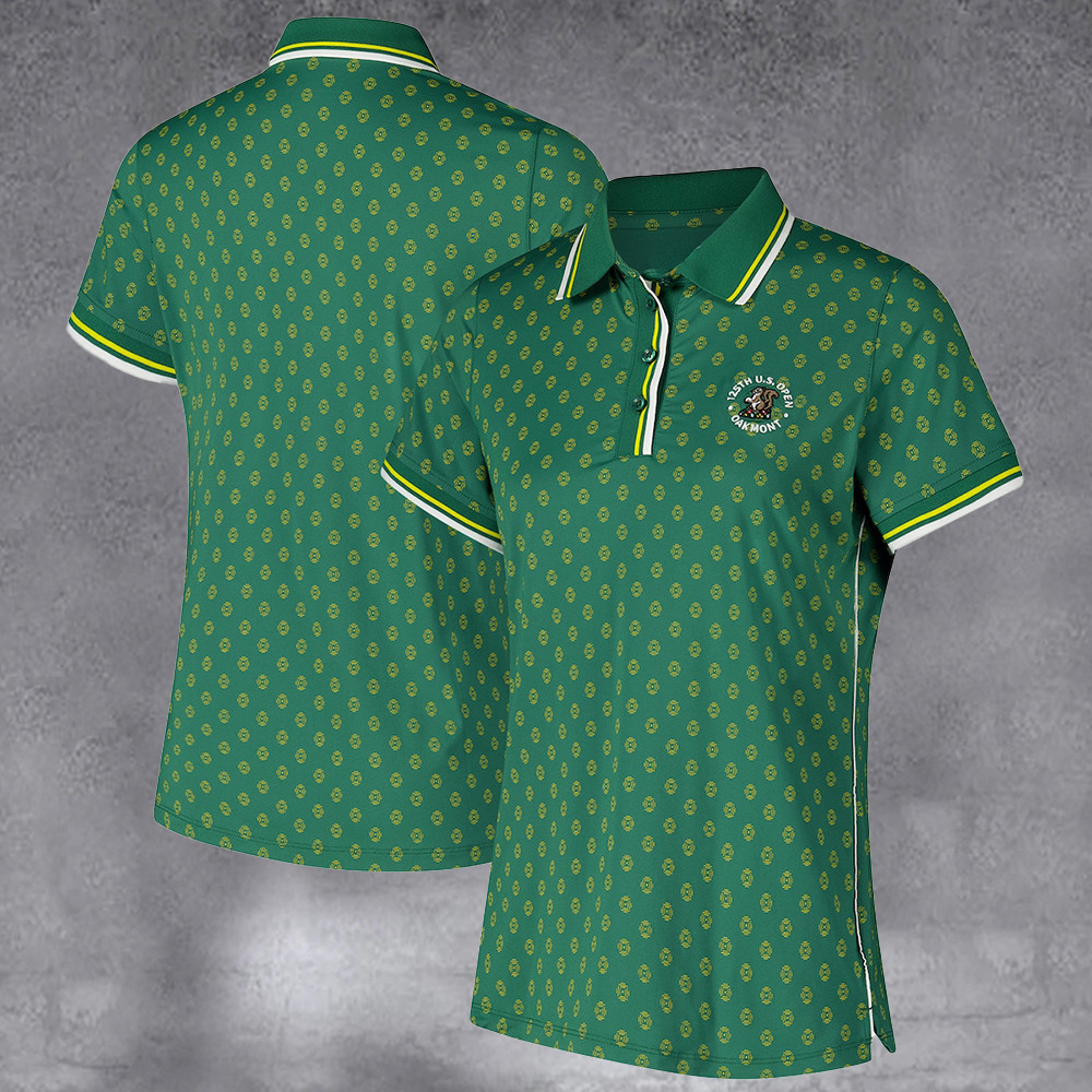 Women's 2025 U.S. Open Hunter Green Golf Tri Blend Performance Polo Gifts For Her