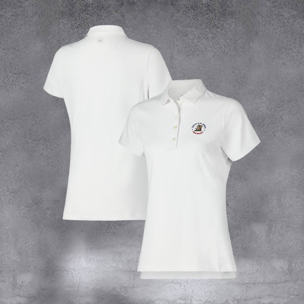 Women's 2025 U.S. Open Peter Millar White Polo Best Gifts Ever For Mom