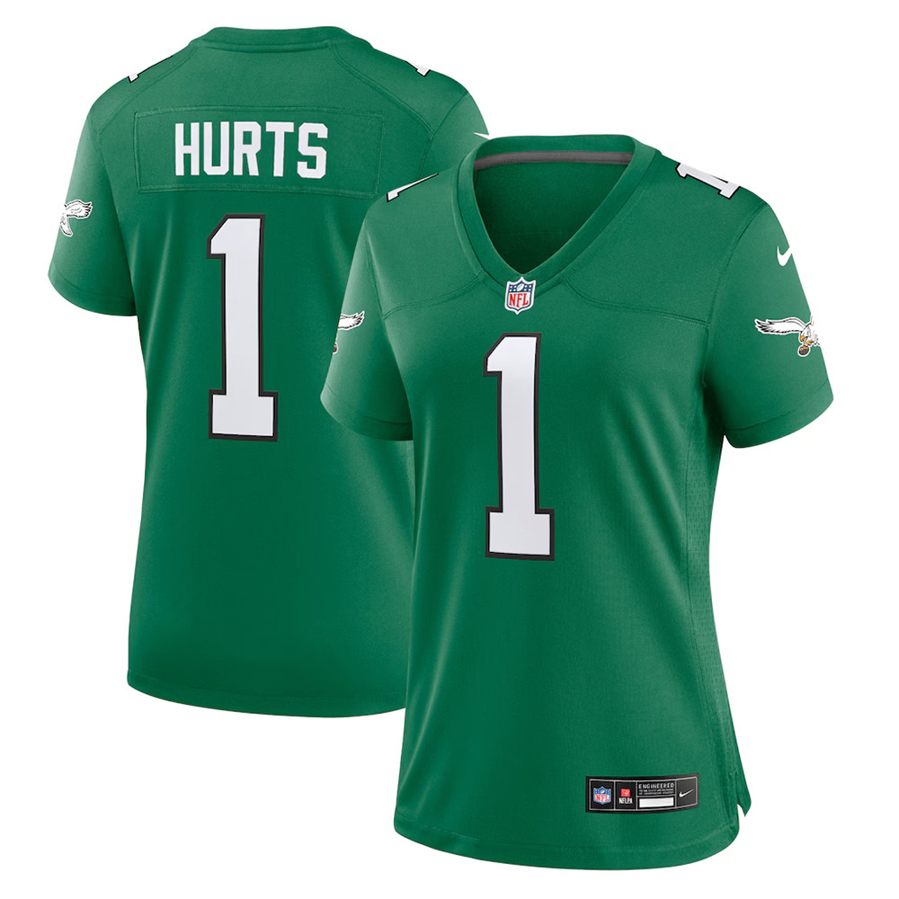 Women's Nike Jalen Hurts Kelly Green Philadelphia Eagles Game Player Jersey Wife Gifts