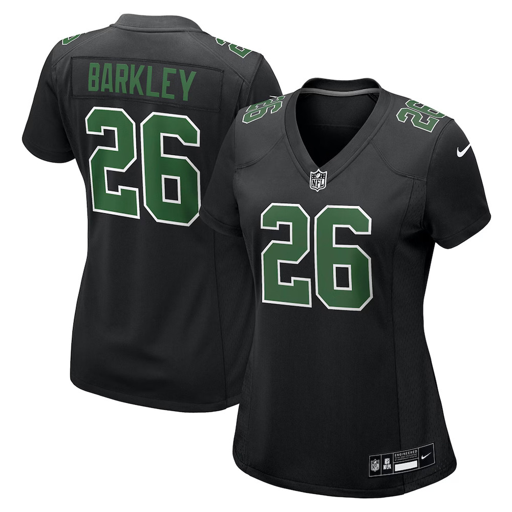 Women's Nike Saquon Barkley Carbon Black Kelly Green Philadelphia Eagles Fashion Game Jersey