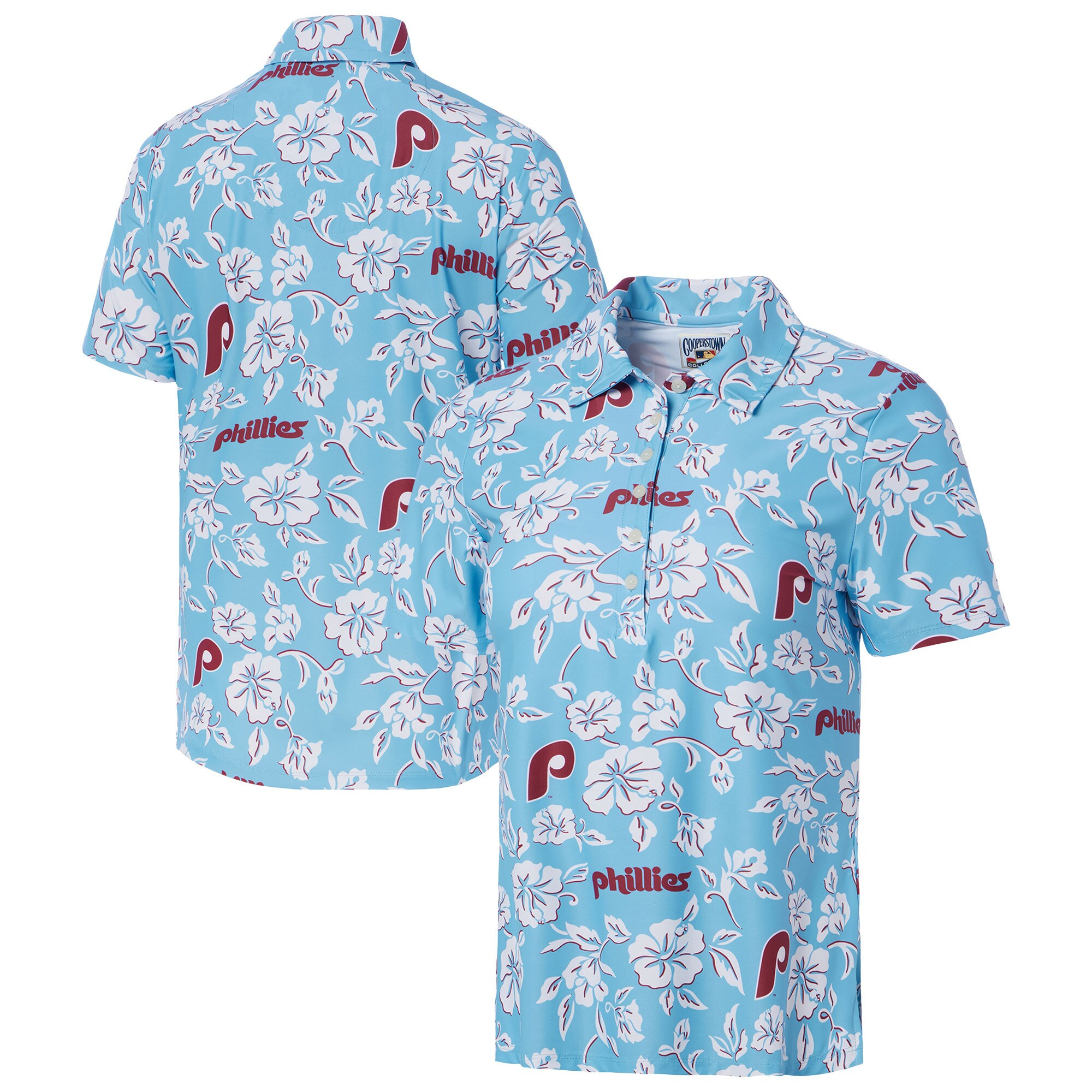 Womens Philadelphia Phillies Reyn Spooner Light Blue Pua Official Team Polo Shirt Merch Gift