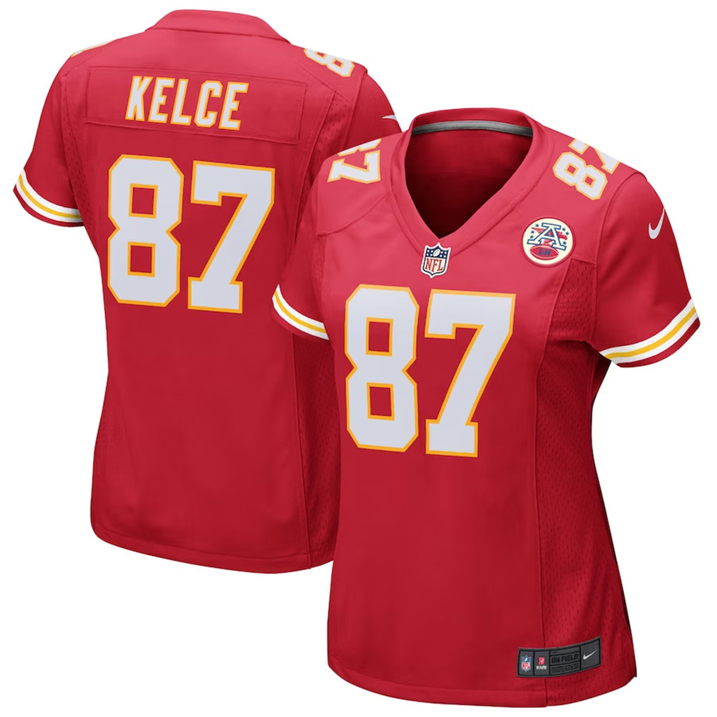 Women's Travis Kelce Red Kansas City Chiefs Game Jersey Chiefs Merch Gifts For Wife