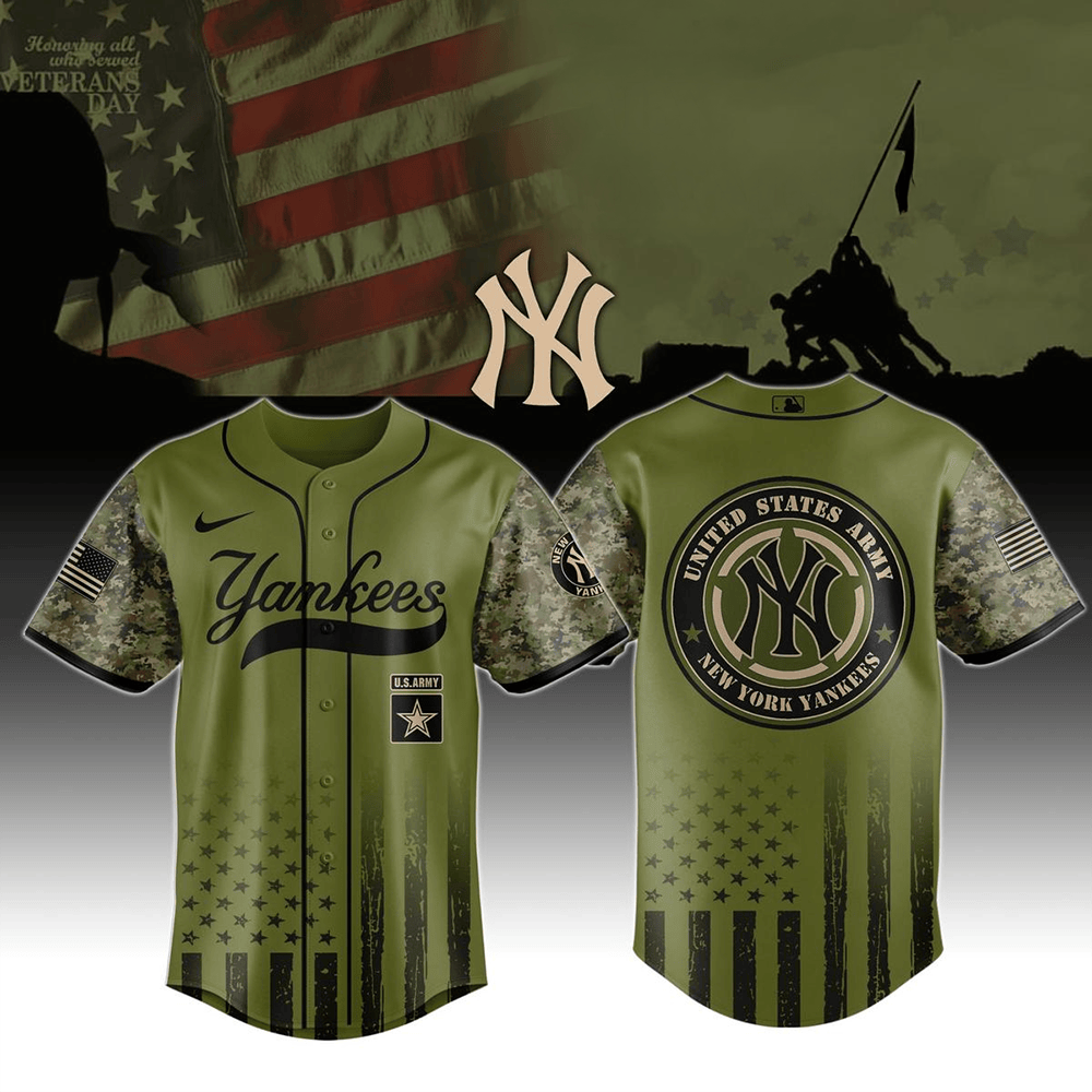 Yankees MLB x United States Army Military Appreciation Night 2025 Baseball Jersey MLB Merch