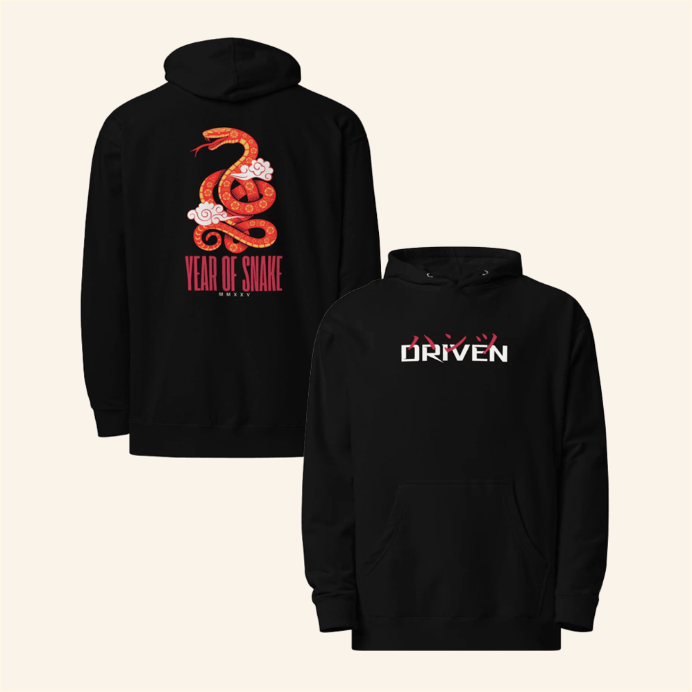 Year Of Snake Black Hoodie Hanzdriven Merch Birthday Gifts For Son Gifts For Friends