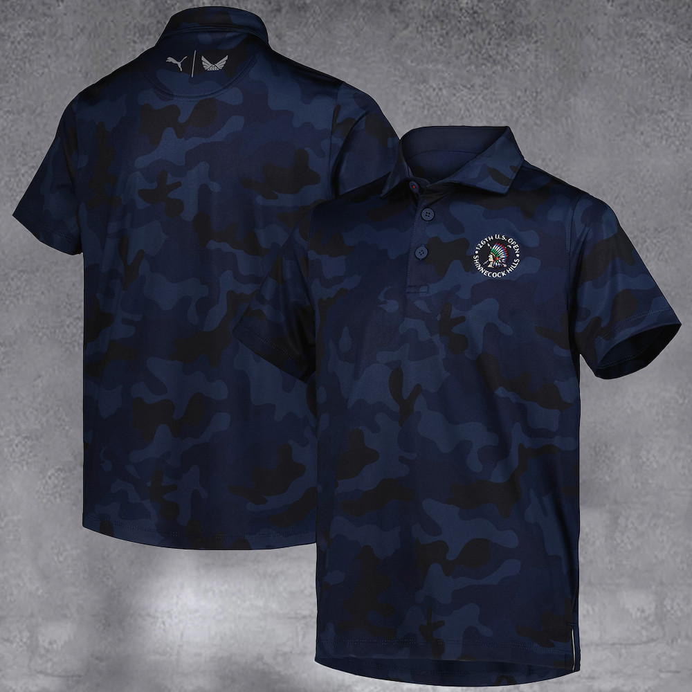 Youth 2026 U.S. Open Navy Mattr Volition Camo Polo Gifts For Sport Lovers