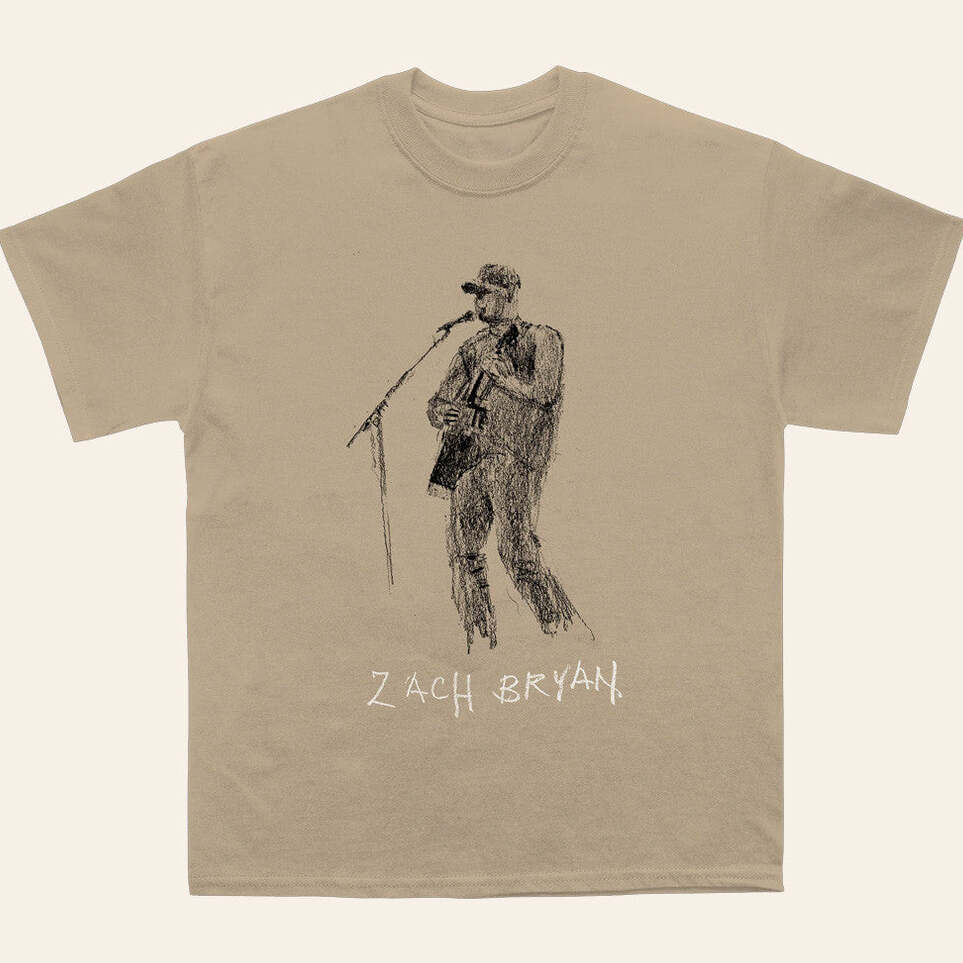 Zach Bryan Merch ZB Sketch T-Shirt Music Lover Gifts For Him Birthday Gifts For Best Friend