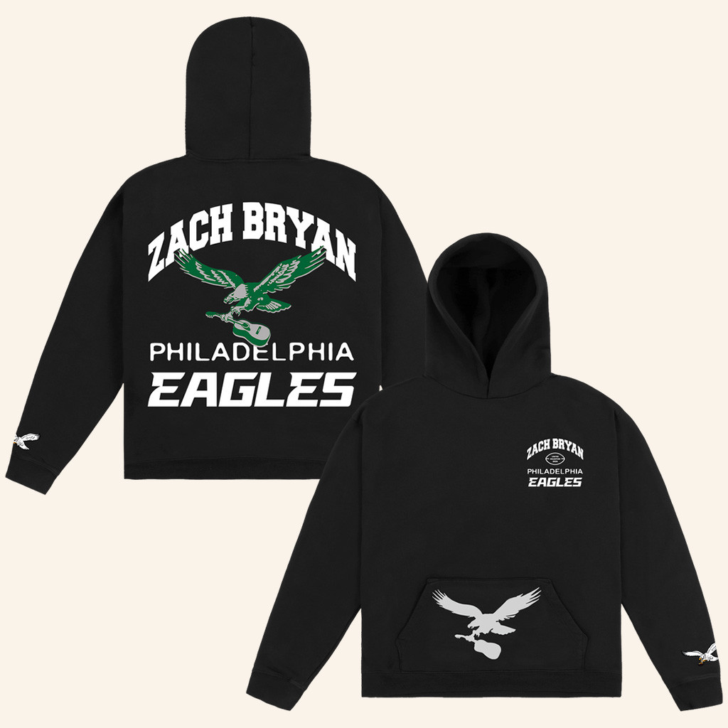 Zach Bryan x Eagles Hoodie Black Fan Merch Gifts For Boyfriend