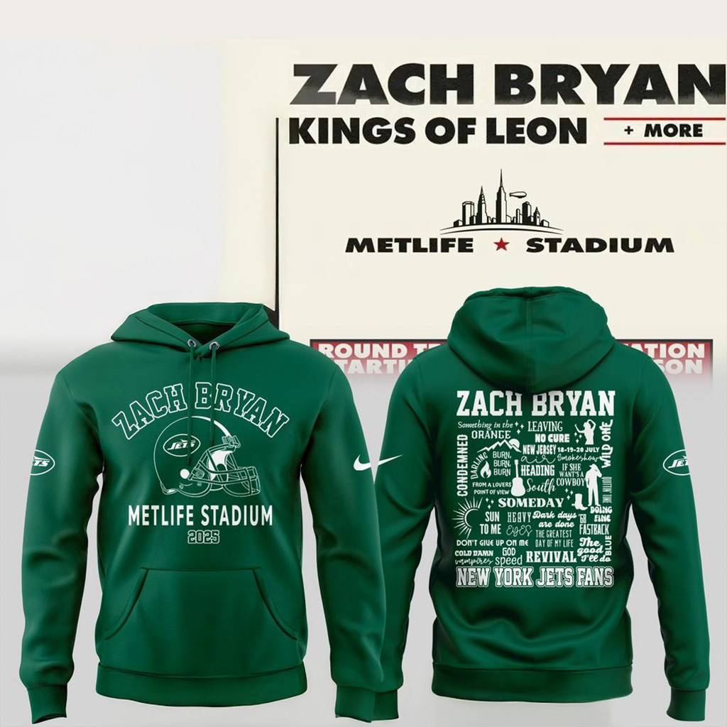 Zach Bryan X New York Jets Hoodie 2025 Presents For Football Fans