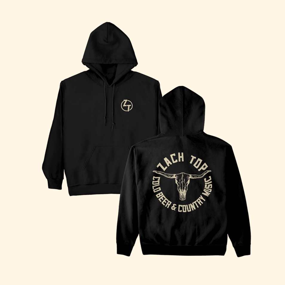 Zach Top Cold Beer And Country Music Skull Hoodie Zach Top Merch Birthday Gifts For Fans