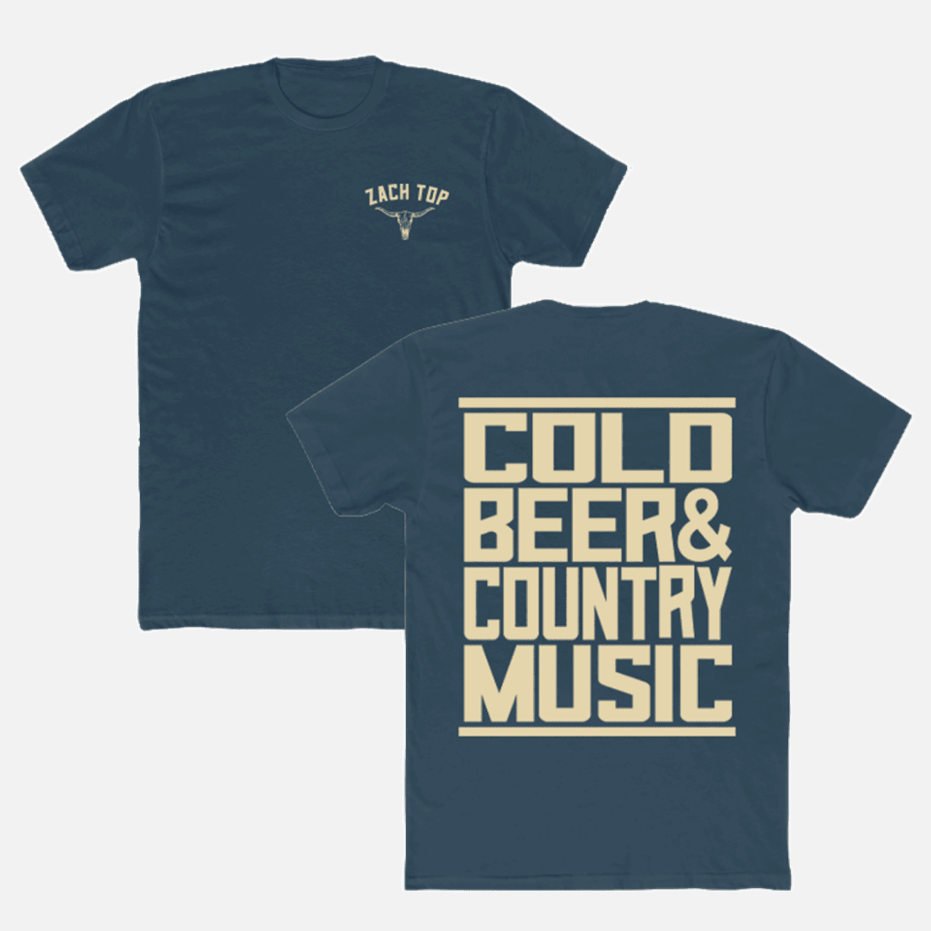 Zach Top Merch Zach Top Colo Beer And Country Music T-Shirt Navy Music Gifts For Fans