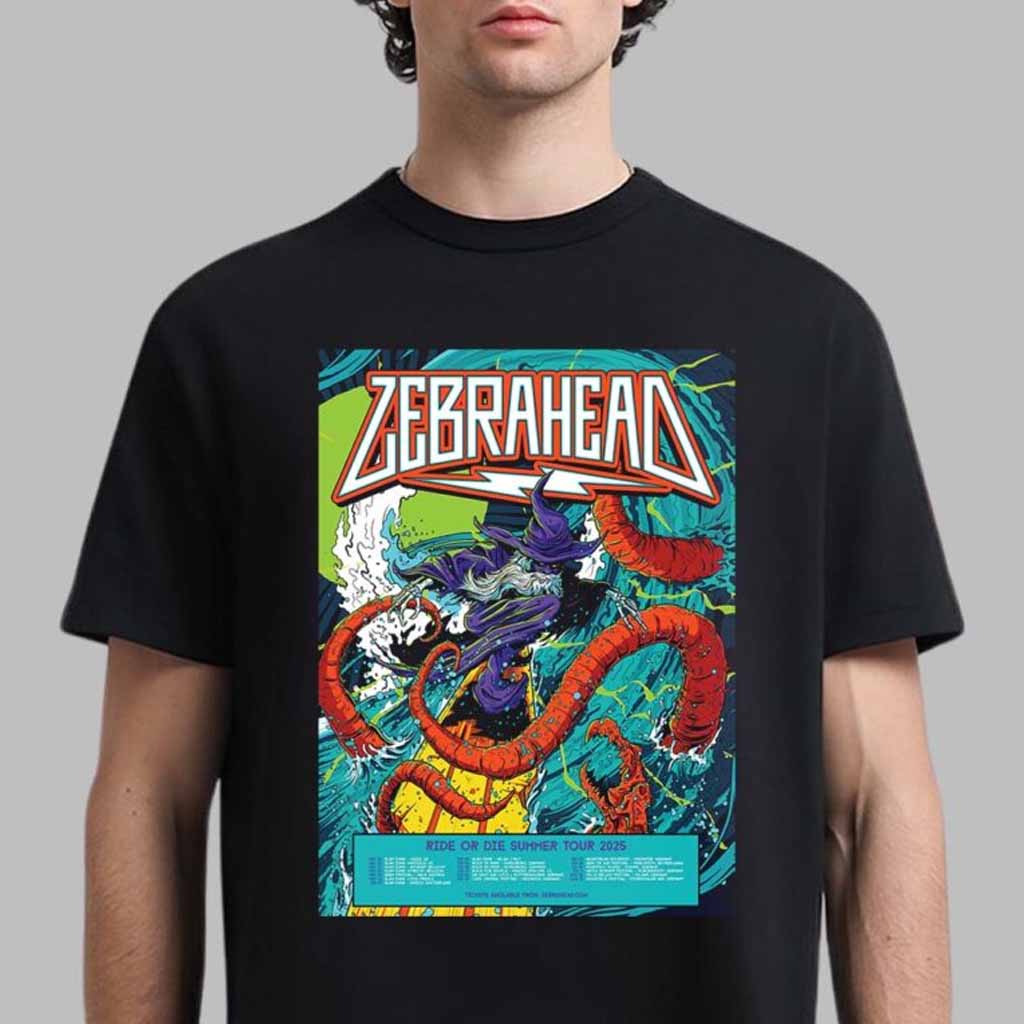 Zebrahead Ride Or Die Summer Tour 2025 Tour Date Schedule List Surfing Witch Vesus Kraken Artwork T-Shirt Gifts For Father