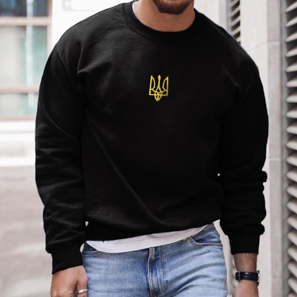 Zelensky Green Sweatshirt Ukrainian Trident Symbol President Zelensky Sweatshirt Gifts For Dad