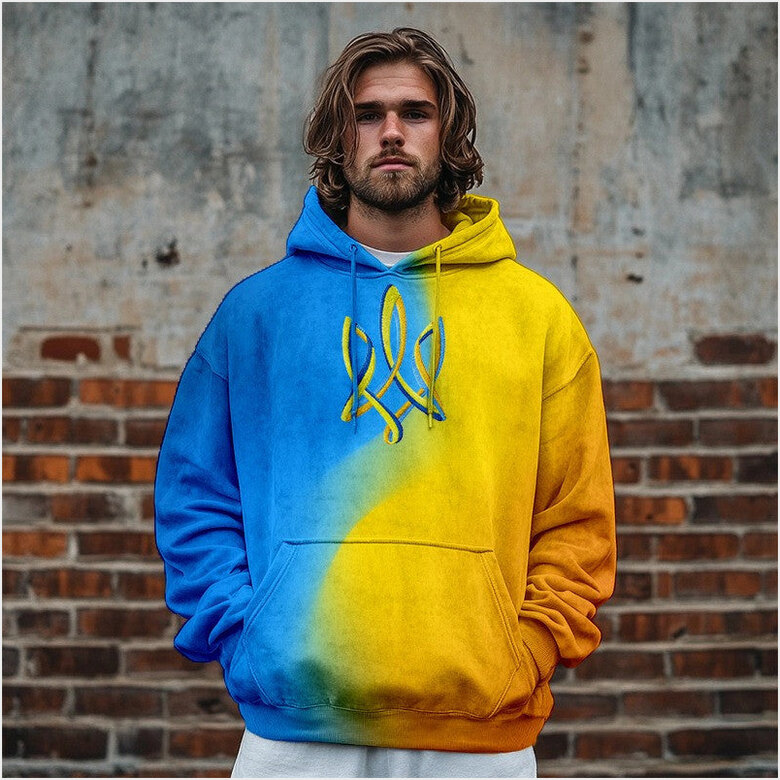 Zelensky Hoodie Ukrainian Trident Symbol Patriotic Clothing Birthday Gifts For Husband