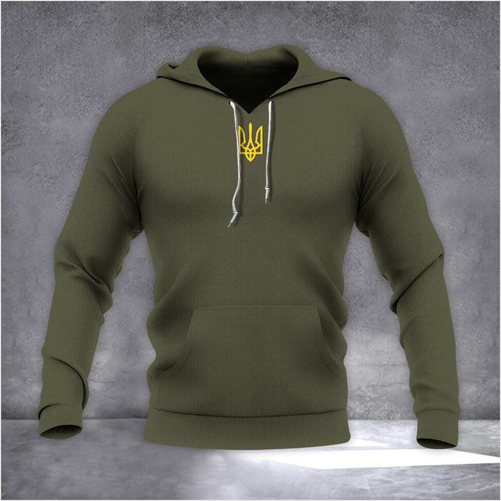 Zelensky Hoodie Ukrainian Trident Symbol Zelensky Green Hoodie Christmas Birthday Gifts For Him