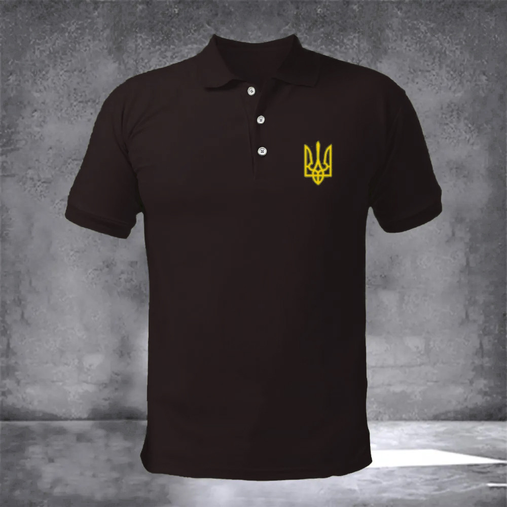 Zelensky Polo Shirt Ukrainian Trident Symbol Ukraine Shirt Gifts For Men