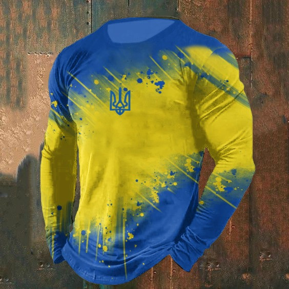 Zelensky Rash Guard Ukrainian Trident Symbol Patriotic Clothing Gifts For Him