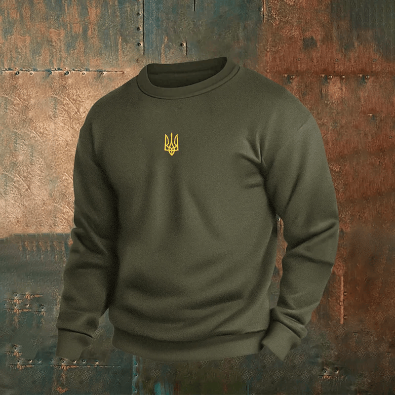 Zelensky Sweatshirt Ukrainian Trident Symbol Ukraine Merch Zelensky Green Sweatshirt