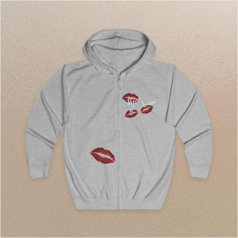 Zip Hoodie Sabrina Carpenter Tour Merch Short n Sweet Signature Kisses Hoodie Sabrina Carpenter