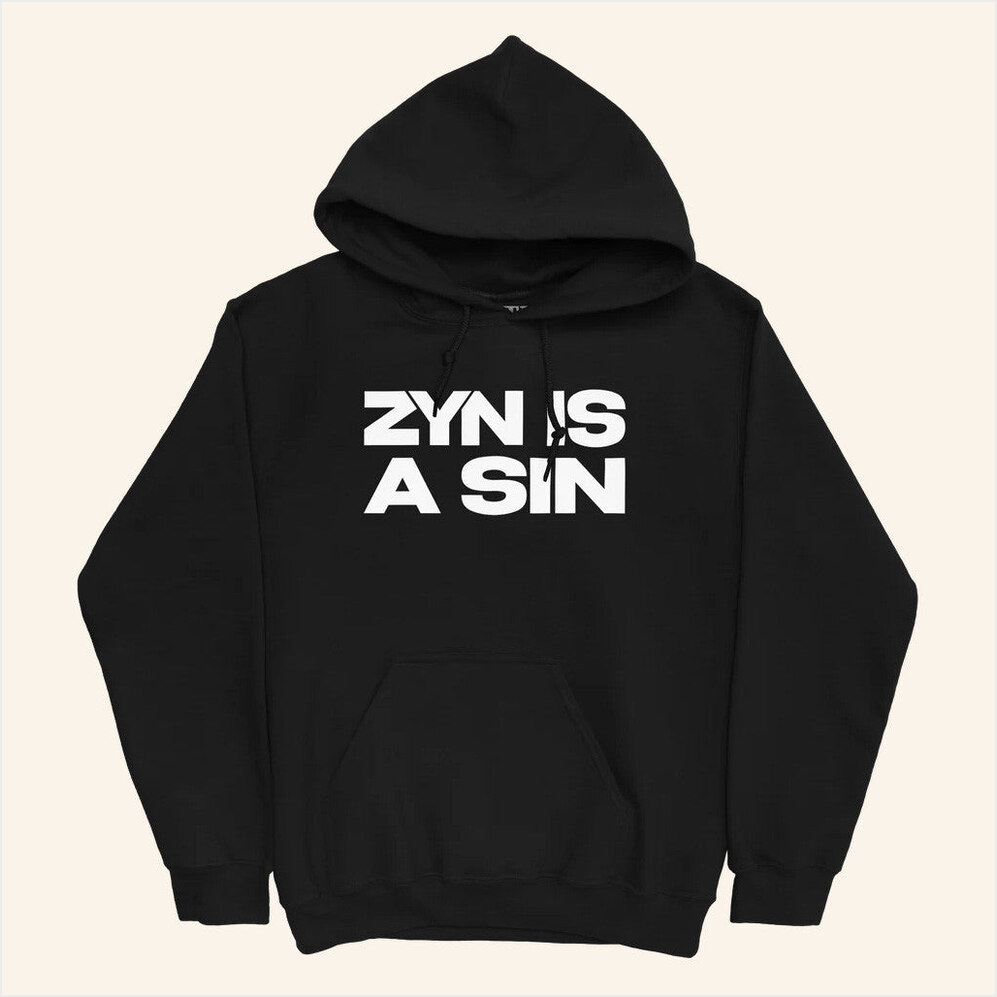 Zyn Is A Sin Black Hoodie Baylen Levine Merch Best Birthday Gifts For Dudes Gifts For BFF