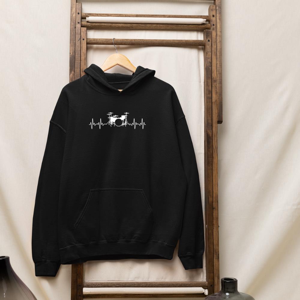 Cool Drum Set Art For Men Women Drum Player Drummer Sticks Long Sleeve Hoodie