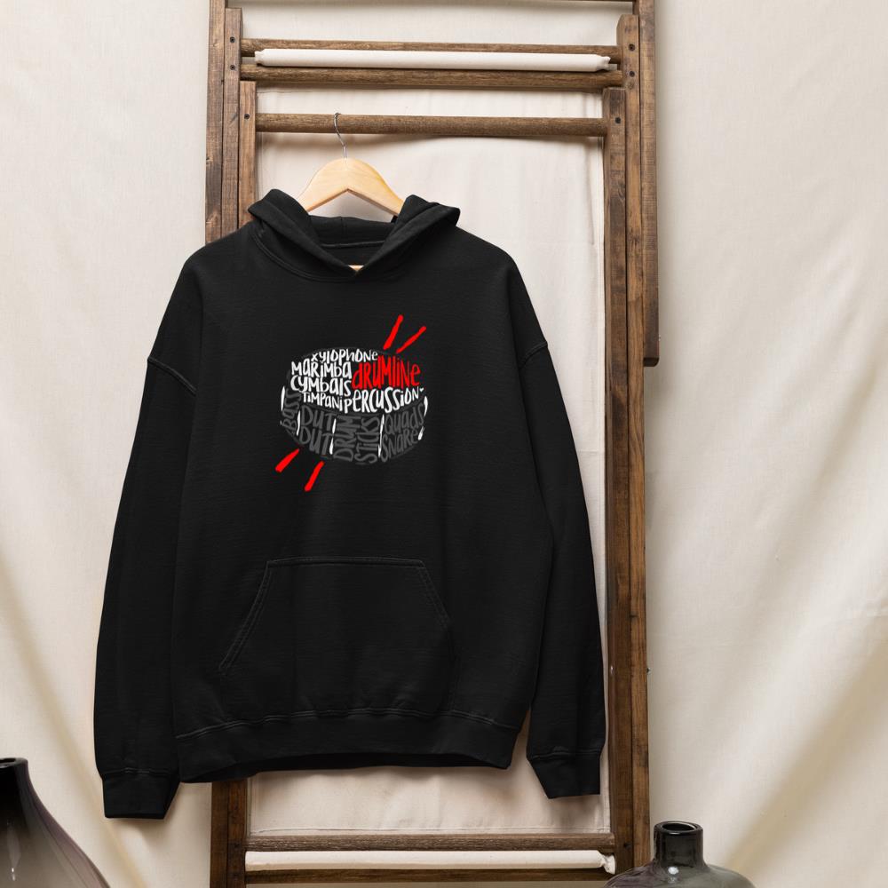 Drumline Marching Band Word Cloud Art Hoodie