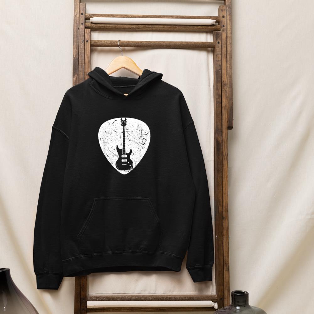 Vintage Guitar Pic Guitarist Music Love Design Hoodie
