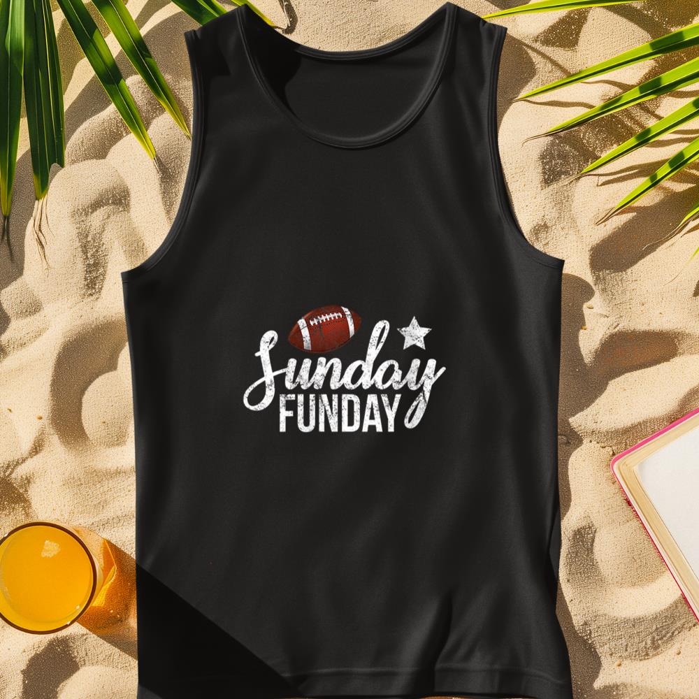 Womens Sunday Football Funday Season V-Neck Tank Top