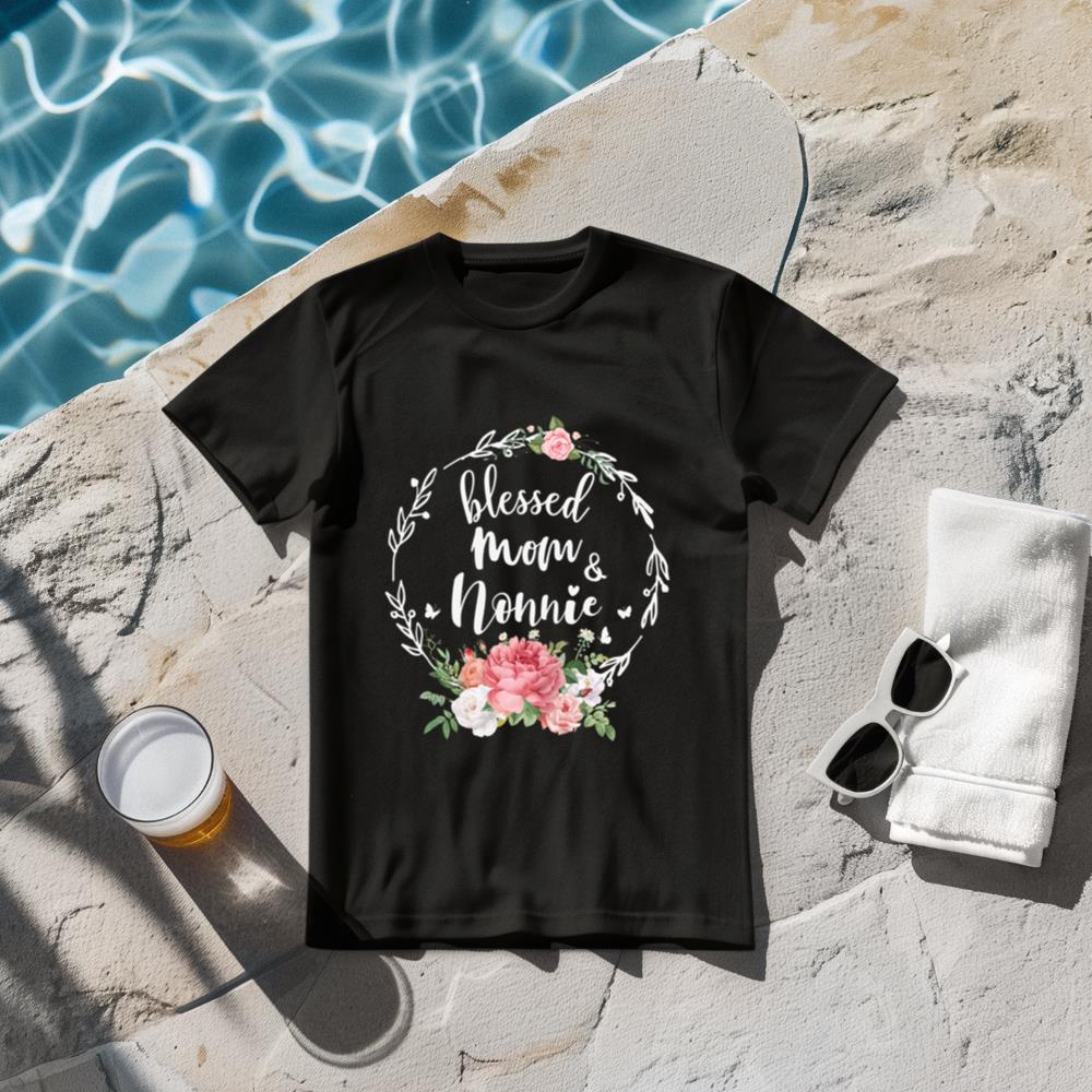 Blessed To Be Called Mom And NONNIE Cute Flower Gift Tee Long Sleeve T-Shirt